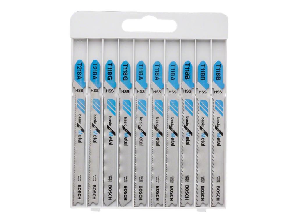 Image BOSCH Stichsägeblatt-Set, Basic for Metal, 10-teilig, T 218 A T 118 G T 118 A T