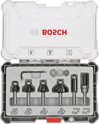 Image BOSCH Trim und Edging Set 6-teilig 8mm Rand- und Kantenfräser im Koffer ( 26070