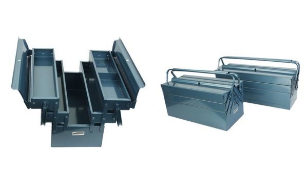 Image BRÜDER MANNESMANN Metall-Werkzeugkasten, Länge: 530 mm ausziehbare Fächer, blau