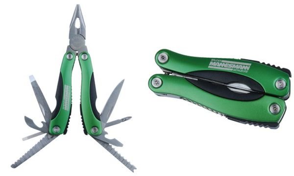 Image BRÜDER MANNESMANN Multitool, 11 Werkzeuge in 1 Klingen aus rostfreiem Stahl, el