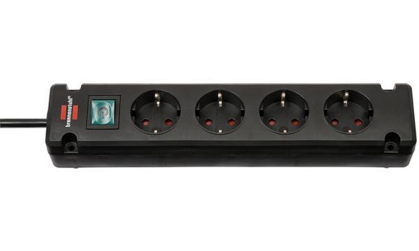 Image BRENNENSTUHL Steckdosenl. Comfort-Line Bremounta 4fach 1,5m schwarz