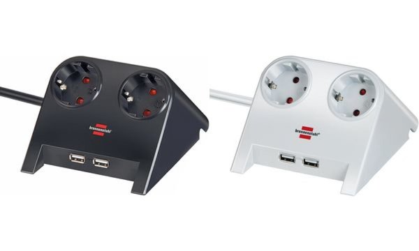 Image BRENNENSTUHL Tischsteckdose Brennenstuhl  2fach 2-USB Ports 2100mA weiß