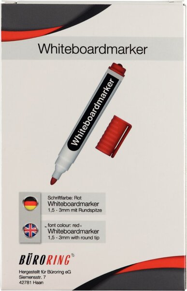 Image Büroring Whiteboard Marker rot Rundspitze 1,5-3mm