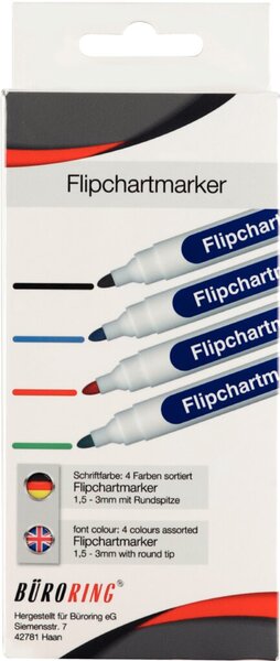 Image Büroring Flipchart Marker sortiert Rundspitze 1,5-3mm