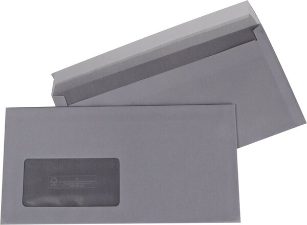 Image Briefumschlag, FSC, DIN Lang, Haft- klebung mit Fenster, weiß, 80g, mit