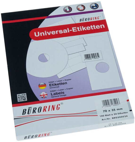 Image Büroring Etiketten, A4, 70 x 35mm, 2400 Etiketten