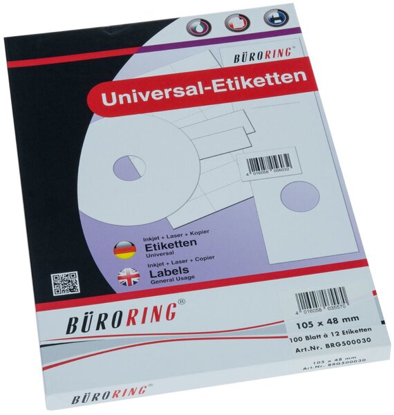 Image Büroring Etiketten, A4, 105 x 48mm, 1200 Etiketten