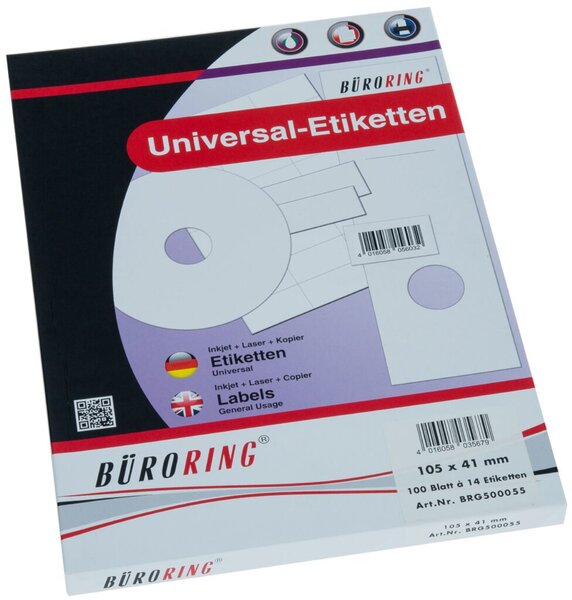 Image Büroring Etiketten, A4, 105 x 41mm, 1400 Etiketten