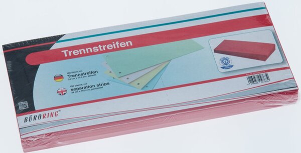 Image Büroring Trennstreifen rot 10,5x24cm, 190g/qm Karton, gelocht