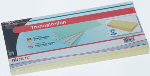 Image Büroring Trennstreifen gelb 10,5x24cm, 190g/qm Karton, gelocht