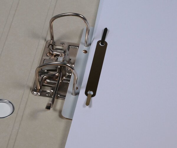 Image Heftstreifen kurz Kunstst. grau mit Metalldeckleiste