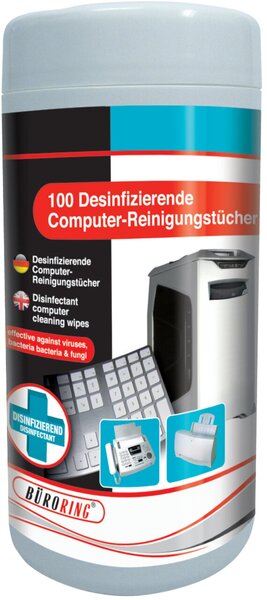Image Desinfizierende Reinigungstücher in Spenderdose zur Reinigung von