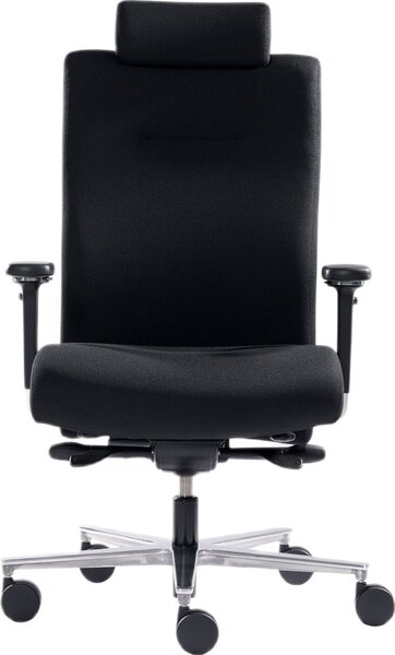 Image Bürodrehstuhl Sumo, mit Kopfstütze mit Armlehne, Stoffbezug schwarz