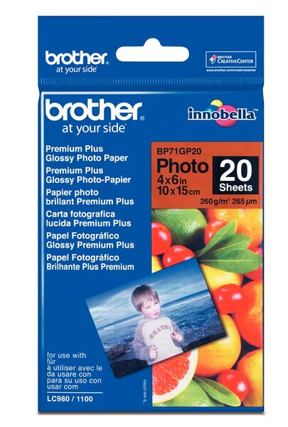 Image BROTHER BP-71GP20 Fotopapier A6 20BL
