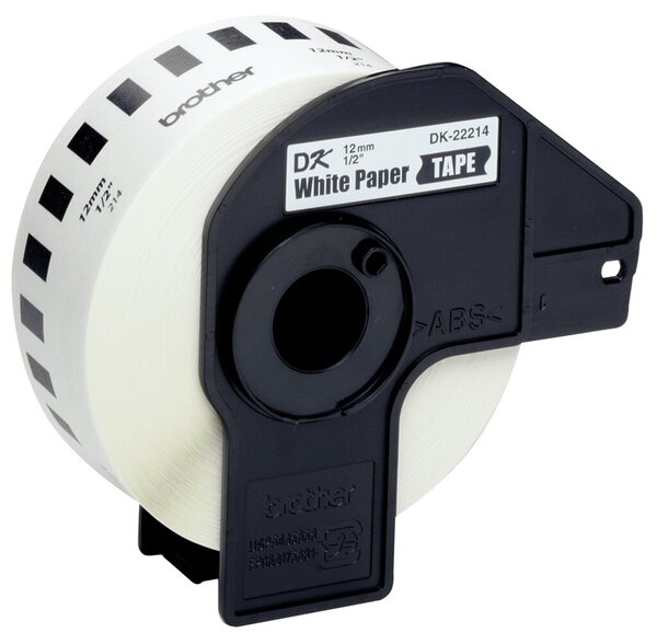 Image BROTHER  Endlosseitenetiketten DK22214 Papier weiß 12mm x 30,48m