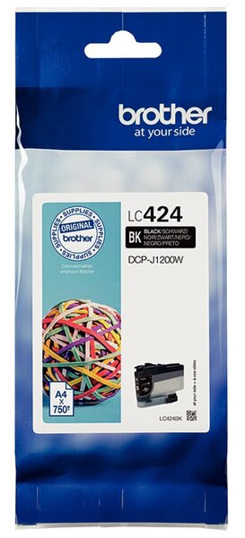 Image BROTHER LC-424BK Tintenpatrone schwarz (ca. 750 Seiten)