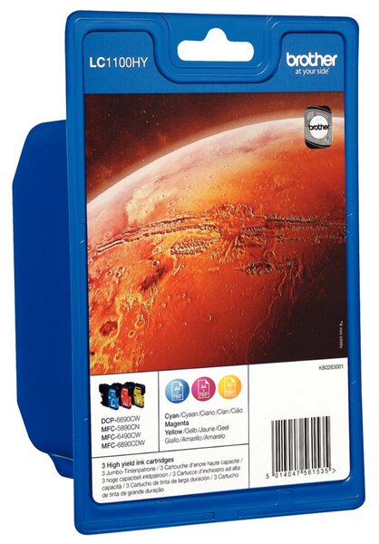 Image BROTHER LC1100HY Rainbow Pack Gelb, Cyan, Magenta Tintenpatrone
