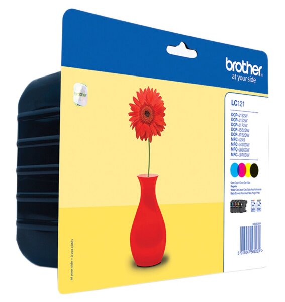 Image BROTHER LC121 Value Pack Schwarz, Gelb, Cyan, Magenta Tintenpatrone