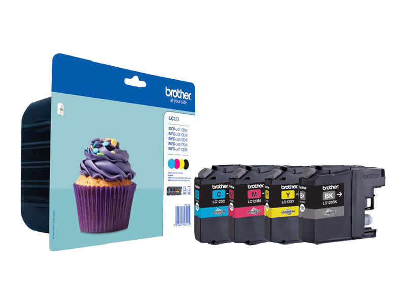 Image BROTHER LC123 Value Pack 4er Pack Schwarz, Gelb, Cyan, Magenta Tintenpatrone