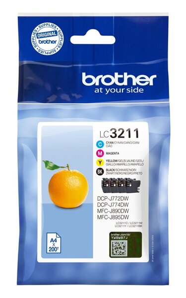 Image BROTHER LC3211 4er Pack Schwarz, Gelb, Cyan, Magenta Tintenpatrone