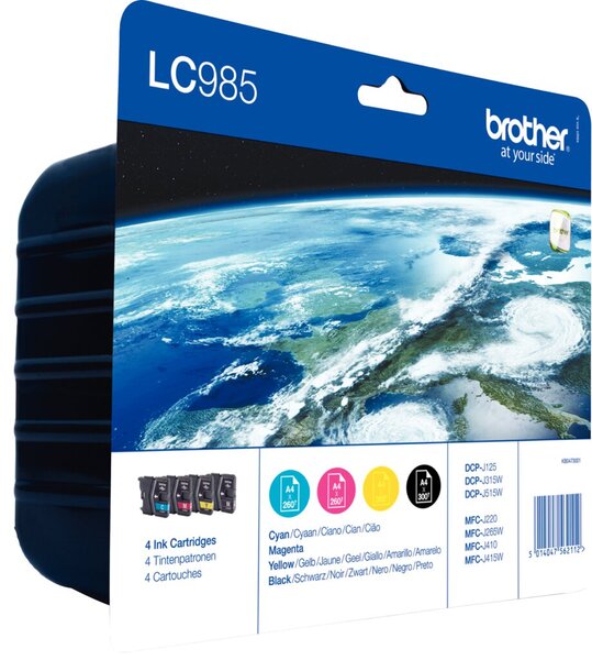 Image BROTHER LC985 Rainbow Pack Gelb, Cyan, Magenta Tintenpatrone