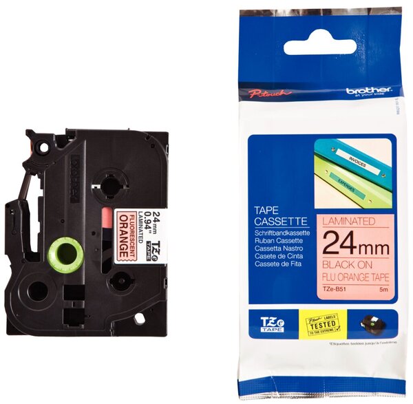 Image BROTHER Schriftbandkassette schwarz/orange