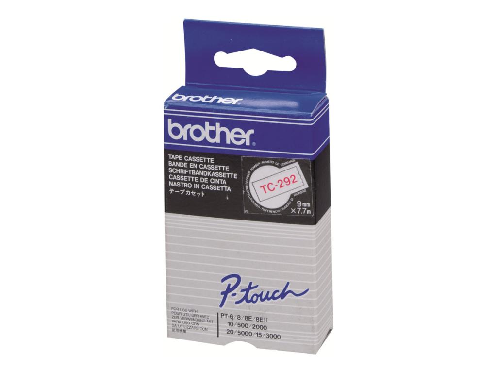 Image BROTHER TC292 P-TOUCH 9mm  W-R
