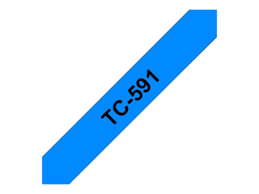 Image BROTHER TC591 Schriftbandkassette blau schwarz 9mmx7.7m laminiert