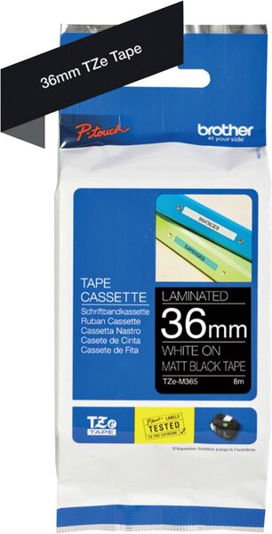 Image Farbband P-Touch, 36 mm / 8 m, weiß auf schwarz, matt, laminiert