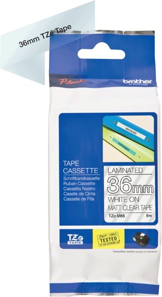 Image Farbband P-Touch, 36 mm / 8 m, weiß auf transparent, matt, laminiert