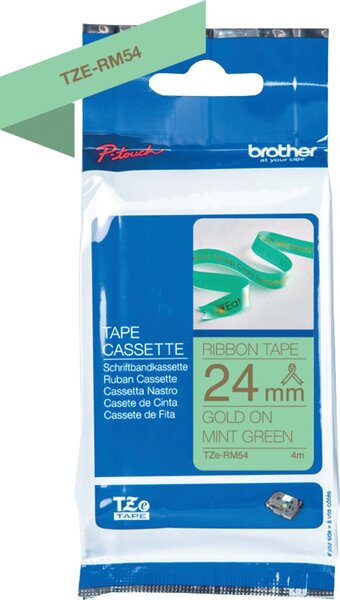 Image Textilb. P-Touch, 24mm/4mm,grün/gold nicht klebend