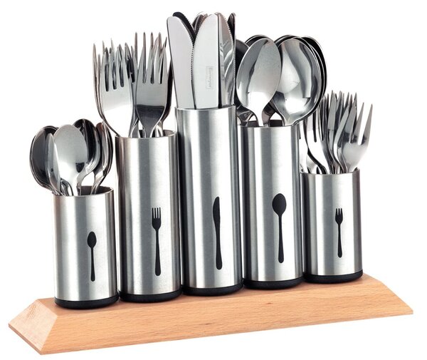 Image Besteckhalter mit 5 Halterungen, Edelstahl Halterungen n. abnehmbar