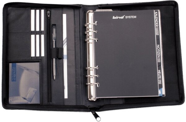 Image Bind Managerplaner A5 Nappaleder sw ohne Kalender T 3-1, mit