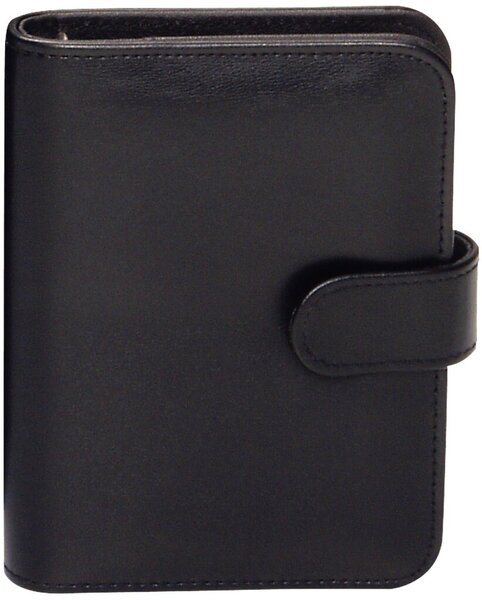 Image Bind Systemplaner A6 Lederimitat sw ohne Kalender, mit Druckknopf