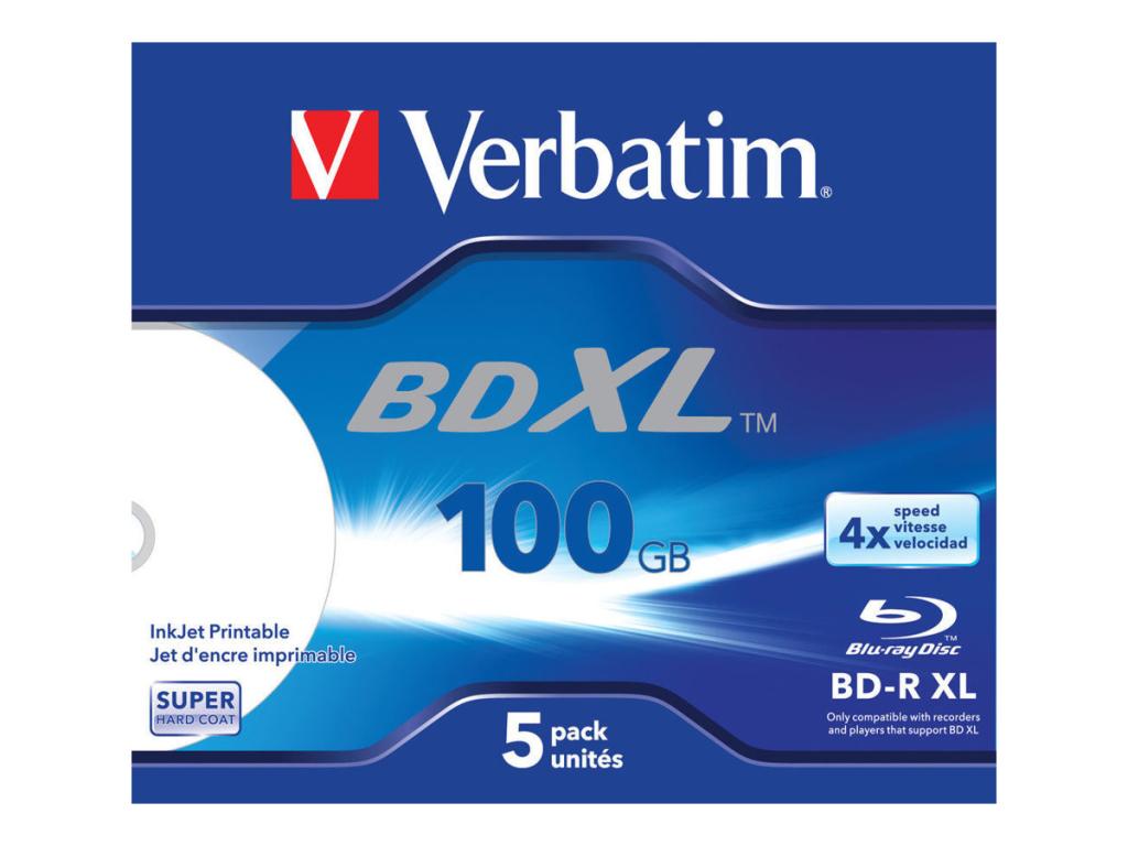 Image Bluray Verbatim 100GB 5pcs BD-R JC Printable