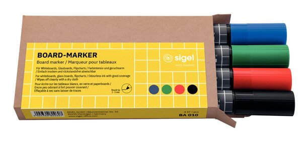 Image Board-Marker, 2-3 mm, Rundspitze, schwarz, blau, rot, grün, abwischbar,
