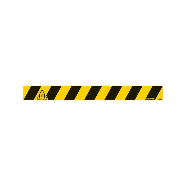 Image Bodenmarkierung Bitte Abstand halten, gelb/schwarz, 800x80mm