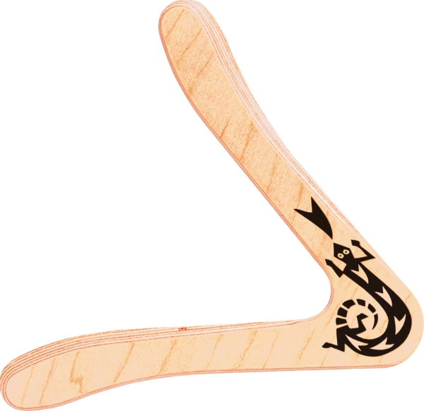 Image Boomerang Sirius aus Holz 25cm, Nr: 1378