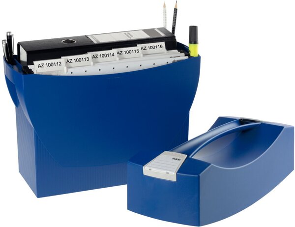 Image Box Swing f. 20 Hängemappen A4 aus PS blau mit Deckel