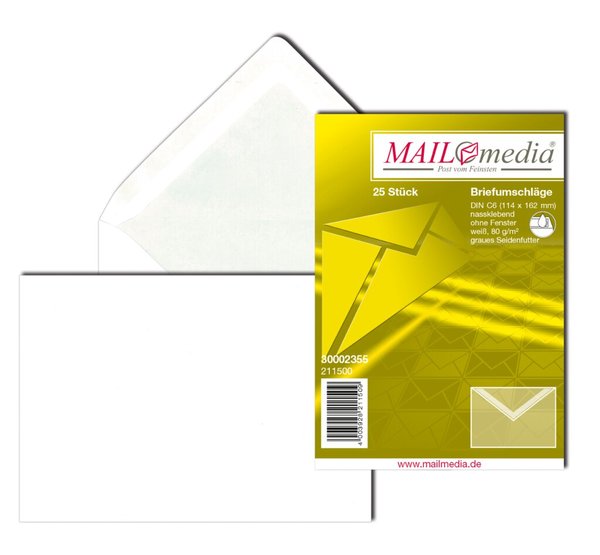 Image Briefumschlag C6, ohne Fenster, NK, 80 g/qm, weiß