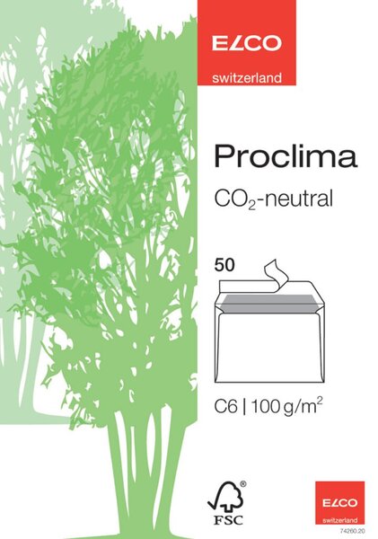 Image Briefumschläge Proclima Box, C6, HK weiß recycling, ohne Fenster, 100g