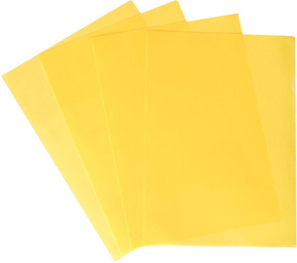 Image Büroring Aktenhüllen, genarbt, gelb, Sichtmappe 120my, PP-Folie