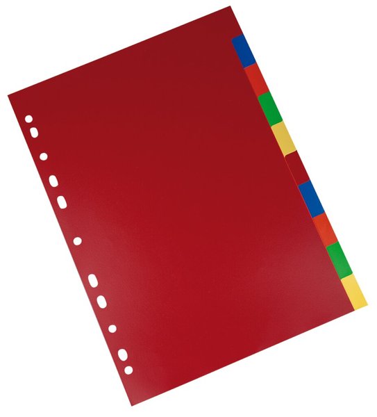 Image Büroring Register, A4, PP-Folie, 10-teilig, 2x5 Farben, 120 my