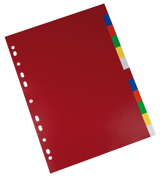 Image Büroring Register, A4, PP-Folie, 12-teilig, 2x6 Farben, 120 my