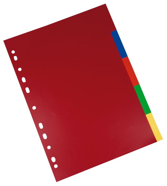 Image Büroring Register, A4, PP-Folie, 5-teilig, 5 Farben, 120 my