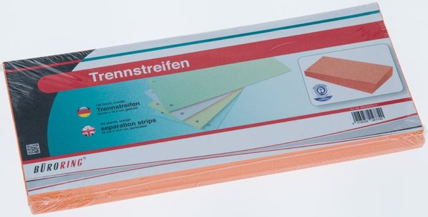 Image Büroring Trennstreifen orange 10,5x24cm, 190g/qm Karton, gelocht