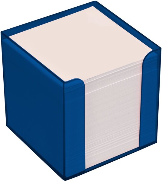 Image Büroring Zettelbox blau Kunststoff, 9x9x9cm, weißes Papier