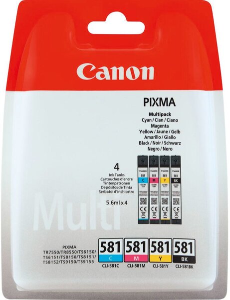 Image Multipack CLI581 CMYK für PIXMA TR7550, TR8550, TS6150,