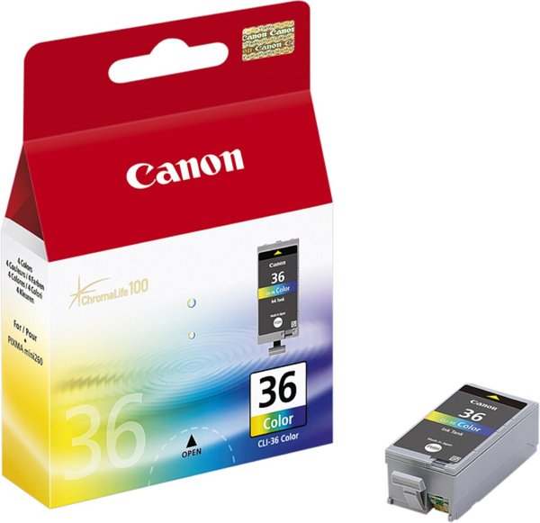 Image CANON CLI 36 Color Farbe (Cyan, Magenta, Gelb, Schwarz) Tintenpatrone
