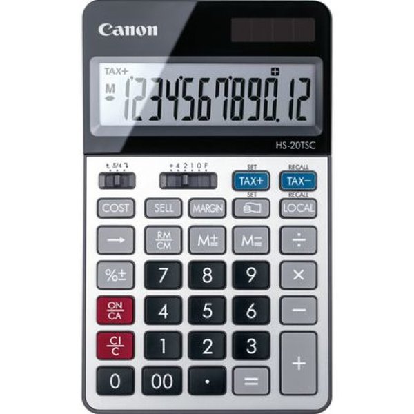 Image CANON HS-20TSC Taschenrechner Desktop Finanzrechner Schwarz - Silber (2469C002A